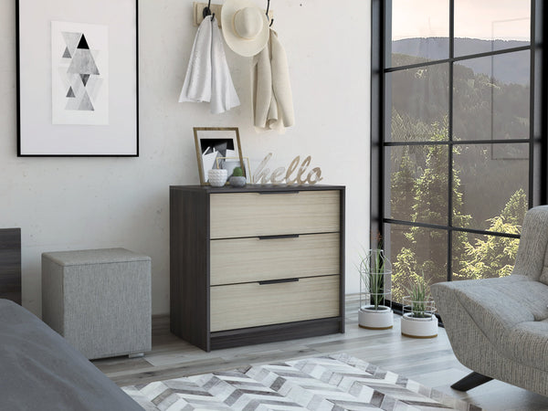 English Elm Kaia Three-Drawer Dresser with Spacious Top and Modern Two-Tone Finish, 27.5" Wide Accent Piece Multicolor 31.5 L x 21.3 W x 11 H B07092022