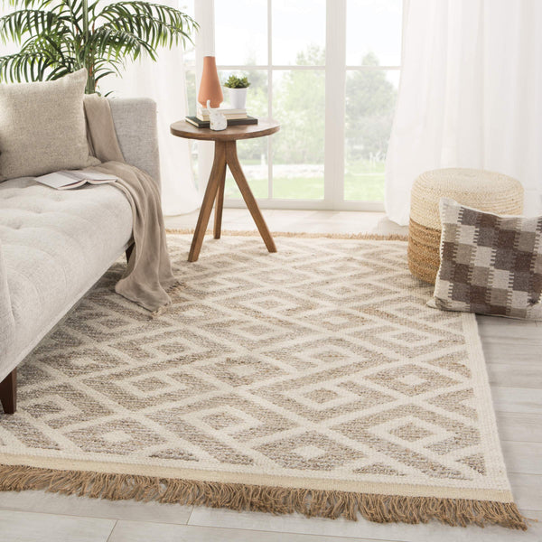 Jaipur Living Jaipur Living Hand Knotted Wool Jute Trellis Area Rug for Room Bedroom RUG146096