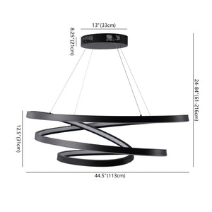 Safavieh BRIANNE Infinity Chandelier - Modern Sculptural Lighting for Contemporary Home Elegance and Style Black CTL1000A