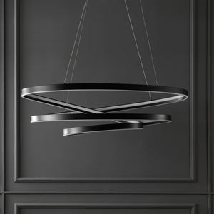 Safavieh BRIANNE Infinity Chandelier - Modern Sculptural Lighting for Contemporary Home Elegance and Style Black CTL1000A