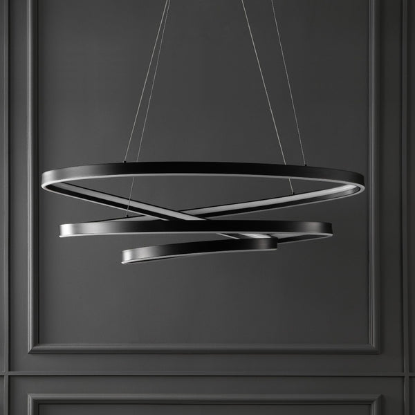 Safavieh BRIANNE Infinity Chandelier - Modern Sculptural Lighting for Contemporary Home Elegance and Style Black CTL1000A