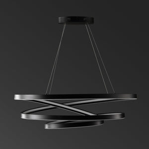 Safavieh BRIANNE Infinity Chandelier - Modern Sculptural Lighting for Contemporary Home Elegance and Style Black CTL1000A