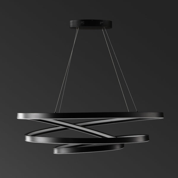 Safavieh BRIANNE Infinity Chandelier - Modern Sculptural Lighting for Contemporary Home Elegance and Style Black CTL1000A