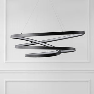 Safavieh BRIANNE Infinity Chandelier - Modern Sculptural Lighting for Contemporary Home Elegance and Style Black CTL1000A