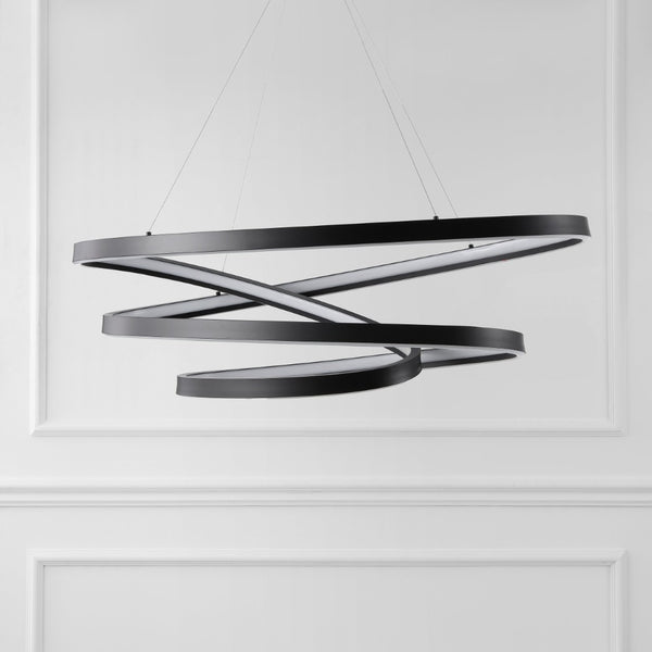 Safavieh BRIANNE Infinity Chandelier - Modern Sculptural Lighting for Contemporary Home Elegance and Style Black CTL1000A