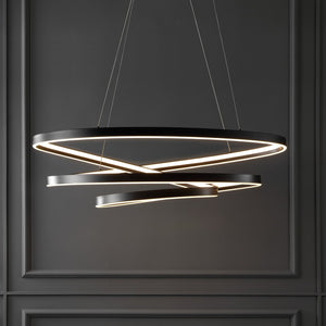 Safavieh BRIANNE Infinity Chandelier - Modern Sculptural Lighting for Contemporary Home Elegance and Style Black CTL1000A