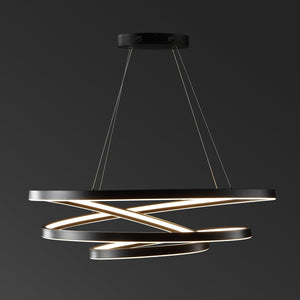 Safavieh BRIANNE Infinity Chandelier - Modern Sculptural Lighting for Contemporary Home Elegance and Style Black CTL1000A