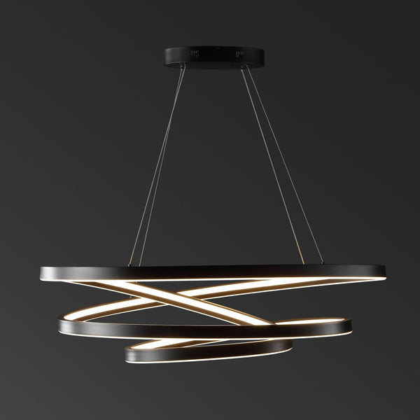 Safavieh BRIANNE Infinity Chandelier - Modern Sculptural Lighting for Contemporary Home Elegance and Style Black CTL1000A