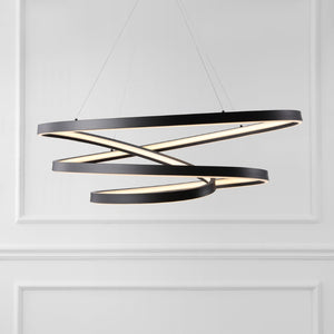 Safavieh BRIANNE Infinity Chandelier - Modern Sculptural Lighting for Contemporary Home Elegance and Style Black CTL1000A