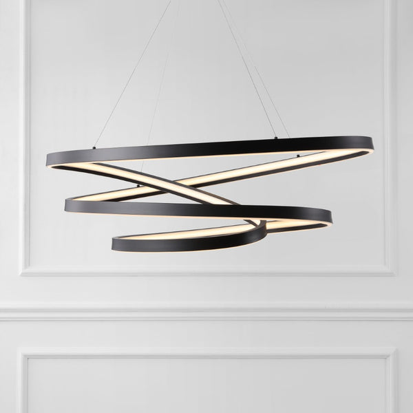 Safavieh BRIANNE Infinity Chandelier - Modern Sculptural Lighting for Contemporary Home Elegance and Style Black CTL1000A