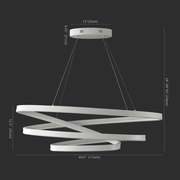 Safavieh BRIANNE Infinity Chandelier - Modern Sculptural Lighting for Contemporary Home Elegance and Style White CTL1000B