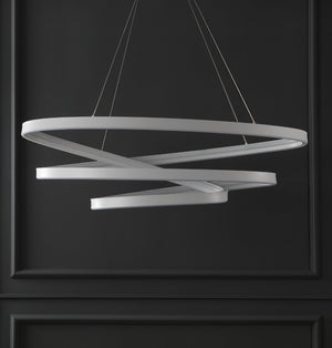 Safavieh BRIANNE Infinity Chandelier - Modern Sculptural Lighting for Contemporary Home Elegance and Style White CTL1000B