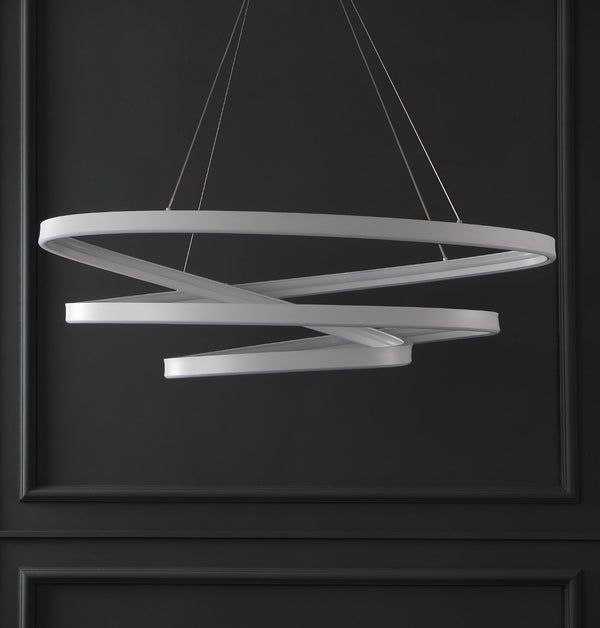 Safavieh BRIANNE Infinity Chandelier - Modern Sculptural Lighting for Contemporary Home Elegance and Style White CTL1000B
