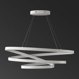 Safavieh BRIANNE Infinity Chandelier - Modern Sculptural Lighting for Contemporary Home Elegance and Style White CTL1000B