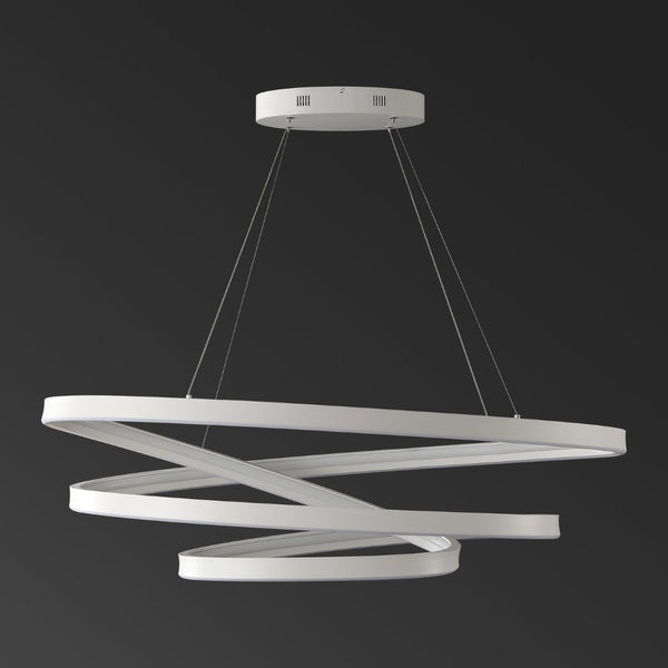 Safavieh BRIANNE Infinity Chandelier - Modern Sculptural Lighting for Contemporary Home Elegance and Style White CTL1000B