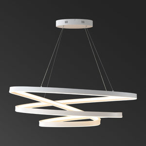 Safavieh BRIANNE Infinity Chandelier - Modern Sculptural Lighting for Contemporary Home Elegance and Style White CTL1000B