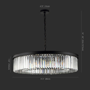 Safavieh JENNAYA Crystal Chandelier in Black - Luxurious Lighting Fixture for Sophisticated Interiors & Spaces CTL1002A