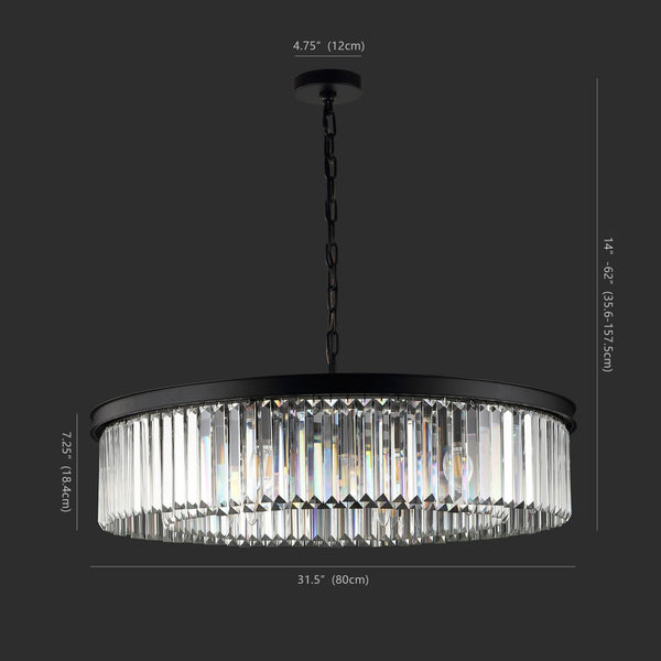 Safavieh JENNAYA Crystal Chandelier in Black - Luxurious Lighting Fixture for Sophisticated Interiors & Spaces CTL1002A