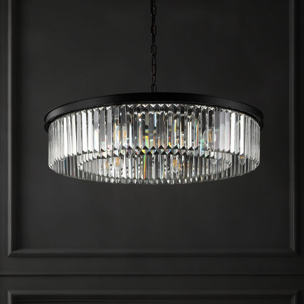 Safavieh JENNAYA Crystal Chandelier in Black - Luxurious Lighting Fixture for Sophisticated Interiors & Spaces CTL1002A