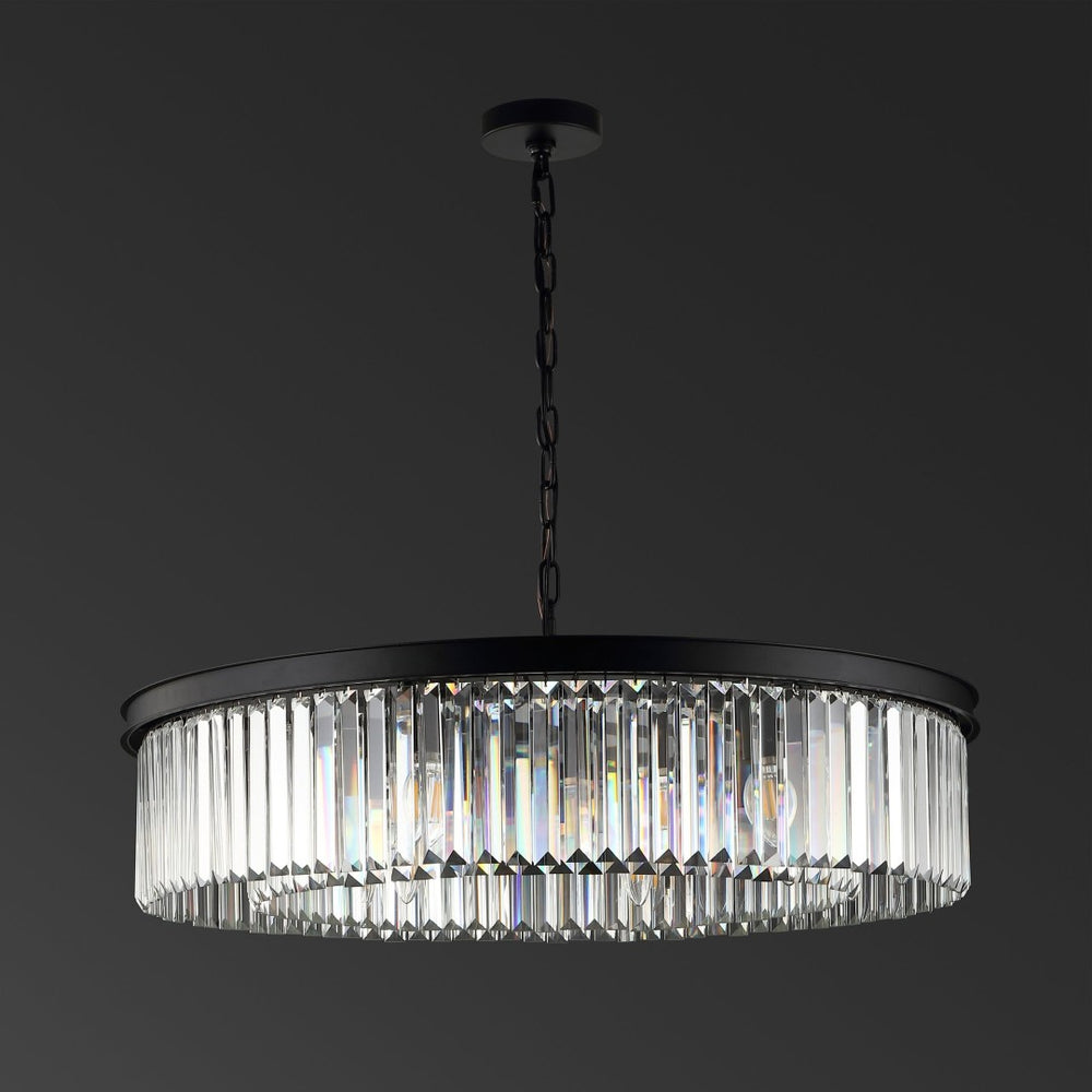 Safavieh JENNAYA Crystal Chandelier in Black - Luxurious Lighting Fixture for Sophisticated Interiors & Spaces CTL1002A
