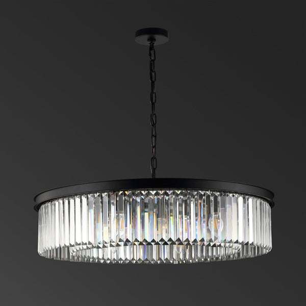 Safavieh JENNAYA Crystal Chandelier in Black - Luxurious Lighting Fixture for Sophisticated Interiors & Spaces CTL1002A