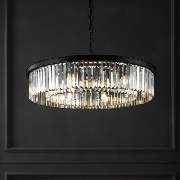 Safavieh JENNAYA Crystal Chandelier in Black - Luxurious Lighting Fixture for Sophisticated Interiors & Spaces CTL1002A