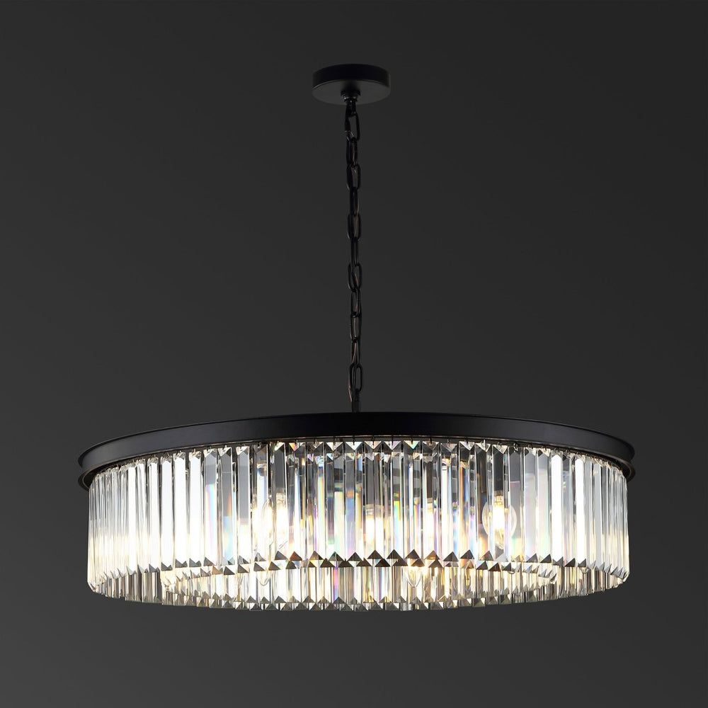 Safavieh JENNAYA Crystal Chandelier in Black - Luxurious Lighting Fixture for Sophisticated Interiors & Spaces CTL1002A