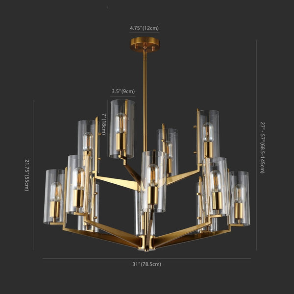 Safavieh JENNICA Glass Chandelier in Gold – Luxurious Multi-Tiered Design for Dining Rooms & Living Spaces CTL1008A