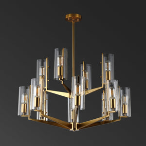 Safavieh JENNICA Glass Chandelier in Gold – Luxurious Multi-Tiered Design for Dining Rooms & Living Spaces CTL1008A