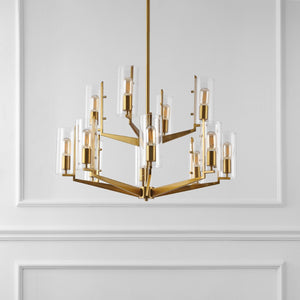 Safavieh JENNICA Glass Chandelier in Gold – Luxurious Multi-Tiered Design for Dining Rooms & Living Spaces CTL1008A