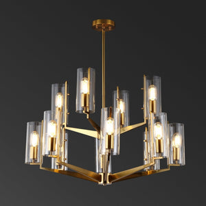 Safavieh JENNICA Glass Chandelier in Gold – Luxurious Multi-Tiered Design for Dining Rooms & Living Spaces CTL1008A