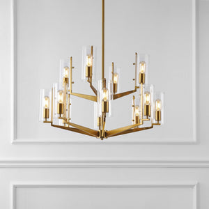 Safavieh JENNICA Glass Chandelier in Gold – Luxurious Multi-Tiered Design for Dining Rooms & Living Spaces CTL1008A