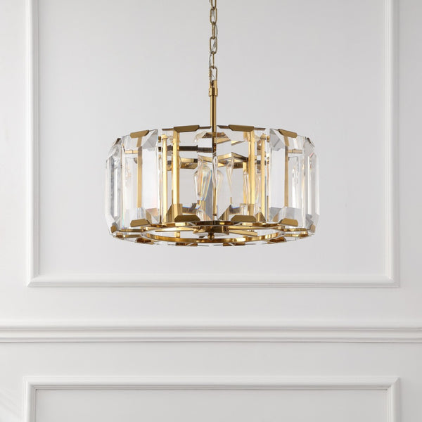 Safavieh SYMONE Glas Chandelier in Gold - Exquisite Crystal Lighting Fixture for Modern & Classic Interiors CTL1010A