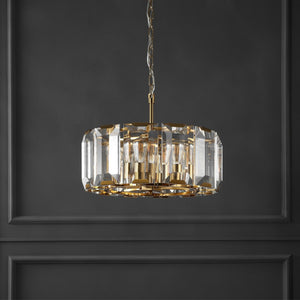 Safavieh SYMONE Glas Chandelier in Gold - Exquisite Crystal Lighting Fixture for Modern & Classic Interiors CTL1010A