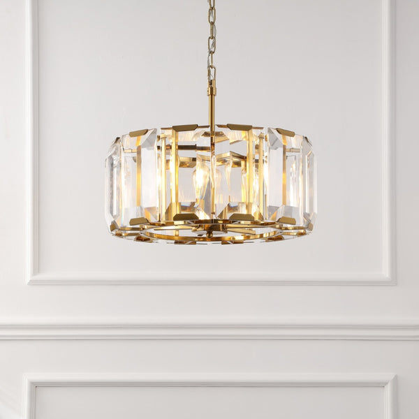 Safavieh SYMONE Glas Chandelier in Gold - Exquisite Crystal Lighting Fixture for Modern & Classic Interiors CTL1010A