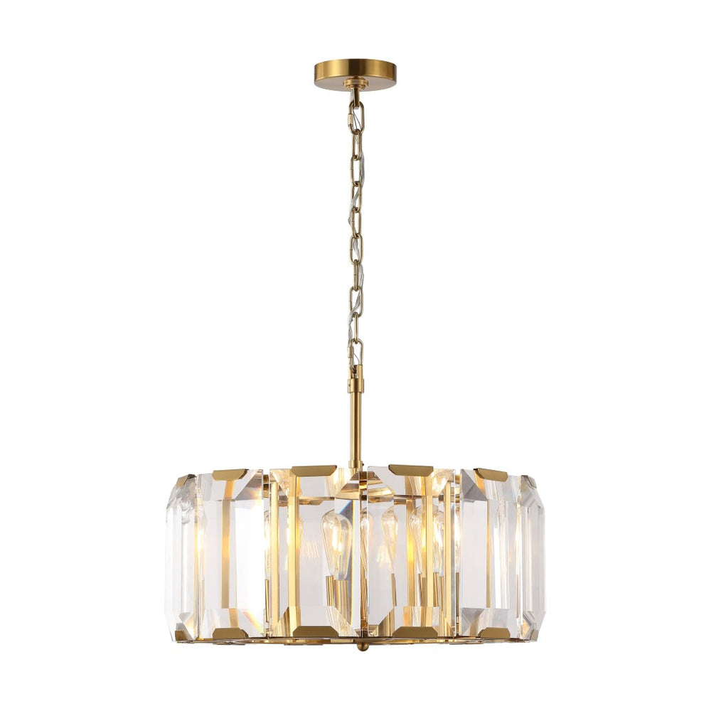 Safavieh SYMONE Glas Chandelier in Gold - Exquisite Crystal Lighting Fixture for Modern & Classic Interiors CTL1010A