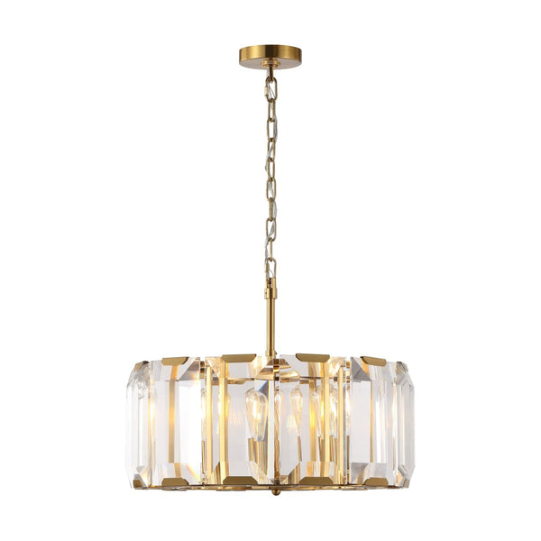 Safavieh SYMONE Glas Chandelier in Gold - Exquisite Crystal Lighting Fixture for Modern & Classic Interiors CTL1010A