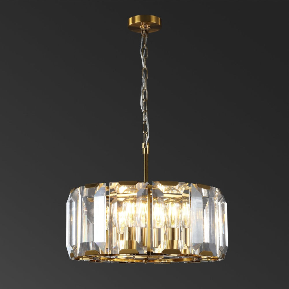 Safavieh SYMONE Glas Chandelier in Gold - Exquisite Crystal Lighting Fixture for Modern & Classic Interiors CTL1010A