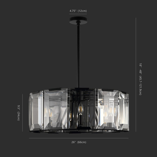 Safavieh ESPERANZA Black Crystal Chandelier – Elegant Illumination for Dining Rooms and Modern Interiors CTL1012A