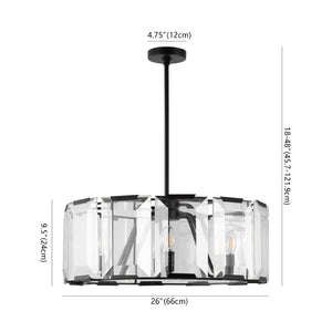 Safavieh ESPERANZA Black Crystal Chandelier – Elegant Illumination for Dining Rooms and Modern Interiors CTL1012A