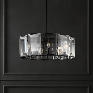 Safavieh ESPERANZA Black Crystal Chandelier – Elegant Illumination for Dining Rooms and Modern Interiors CTL1012A