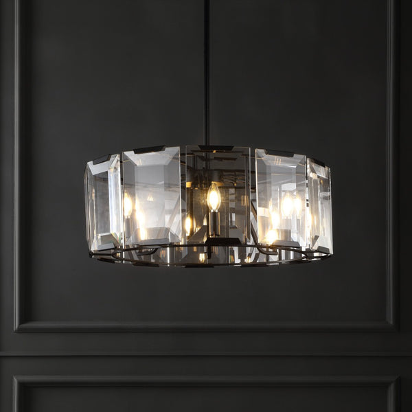 Safavieh ESPERANZA Black Crystal Chandelier – Elegant Illumination for Dining Rooms and Modern Interiors CTL1012A