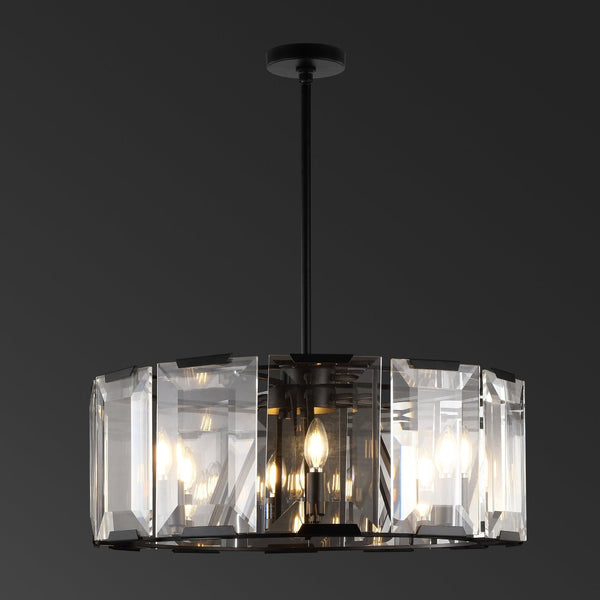 Safavieh ESPERANZA Black Crystal Chandelier – Elegant Illumination for Dining Rooms and Modern Interiors CTL1012A