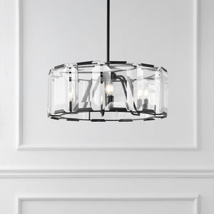 Safavieh ESPERANZA Black Crystal Chandelier – Elegant Illumination for Dining Rooms and Modern Interiors CTL1012A