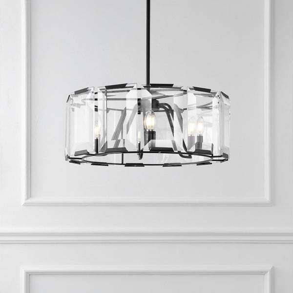 Safavieh ESPERANZA Black Crystal Chandelier – Elegant Illumination for Dining Rooms and Modern Interiors CTL1012A