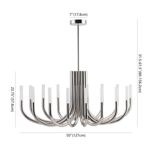 Safavieh Evonne Metal 12 Light Chandelier - Stunning Silver Fixture With Acrylic Accents For Elegant Ambiance Silver Metal ,Acrylic Ctl1013a