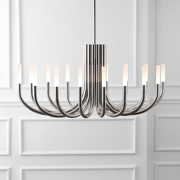 Safavieh Evonne Metal 12 Light Chandelier - Stunning Silver Fixture With Acrylic Accents For Elegant Ambiance Silver Metal ,Acrylic Ctl1013a