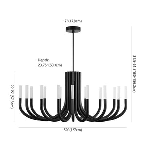 Safavieh EVONNE Metal 12-Light Chandelier in Matte Black – Modern Elegance for Dining Rooms & Foyers CTL1013B
