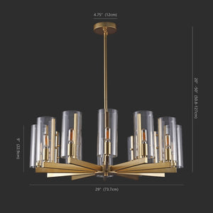 Safavieh BENICIO Gold Chandelier – Luxurious Multi-Arm Design with Glass Accents for Dining and Living Spaces CTL1014A