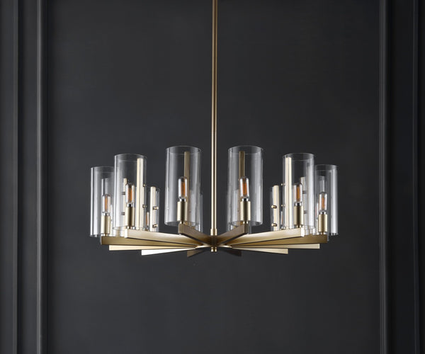 Safavieh BENICIO Gold Chandelier – Luxurious Multi-Arm Design with Glass Accents for Dining and Living Spaces CTL1014A